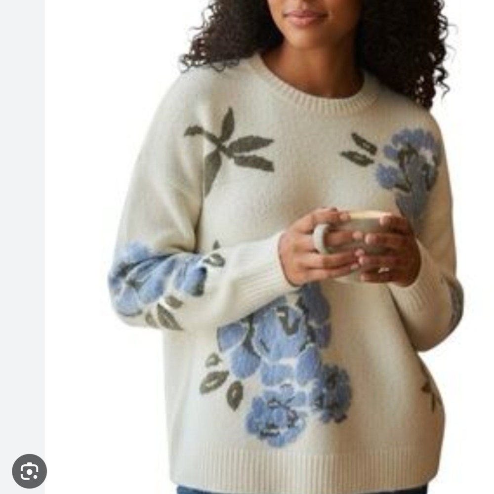 Ted Baker Cream and Blue Floral Sweater